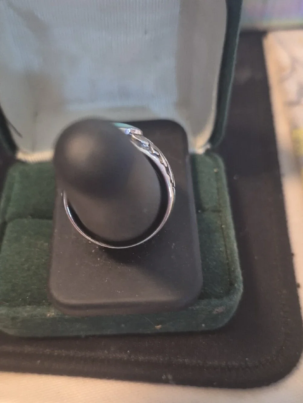 Turquoise Oval Stone Sterling Silver Women's Ring - Blue Turquoise